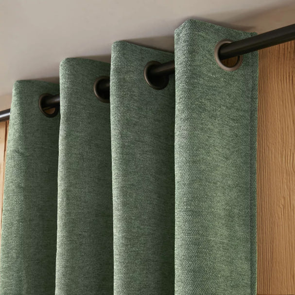 Blueqwp Total Blackout Thermal Curtain – Rosemary Green Jacquard (140 x 180 cm)
