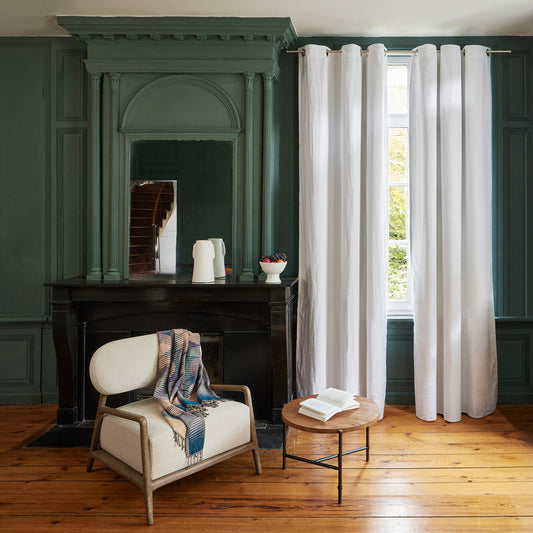 blueqwp Carlina White Blackout Lined Eyelet Curtain